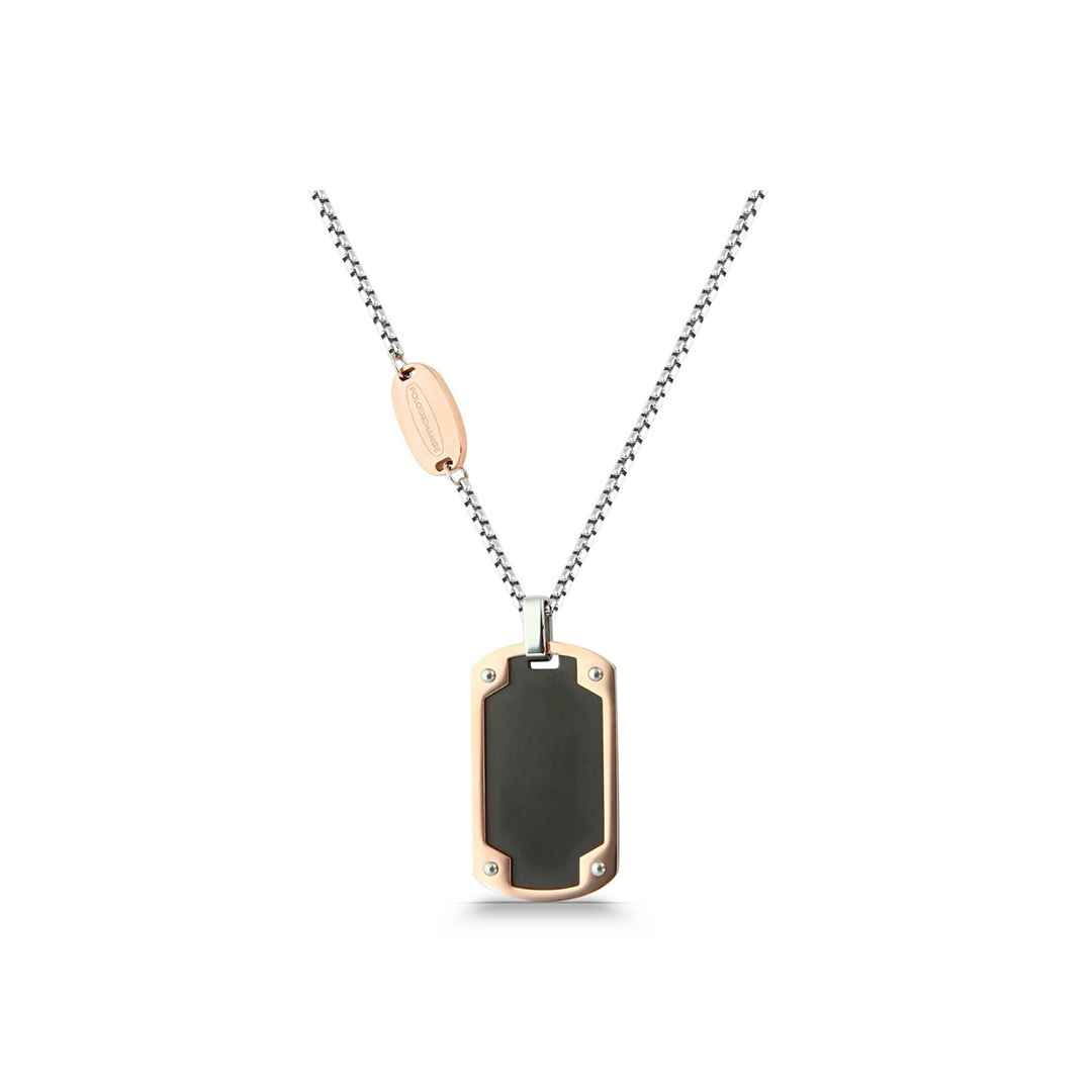 Polo Exchange Black Rose Gold Pendant Stainless Necklace