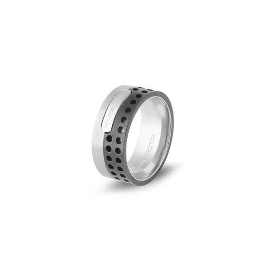 Polo Exchange Casual Two Tone Black Stainless Ring