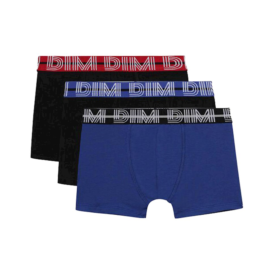 Dim Boys EcoDim 3 Pack Cotton Stretch Black/Blue Boxers