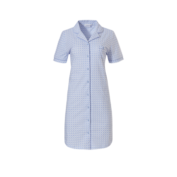 Pastunette Robe Light Blue And White Full Button