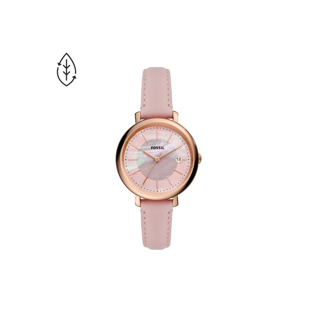 Fossil Jacqueline Solar-Powered Pink Eco Leather Watch