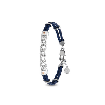 Polo Exchange Blue Leather Stainless Bracelet
