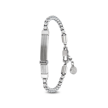 Polo Exchange Silver Tone Stainless Chain Bracelet