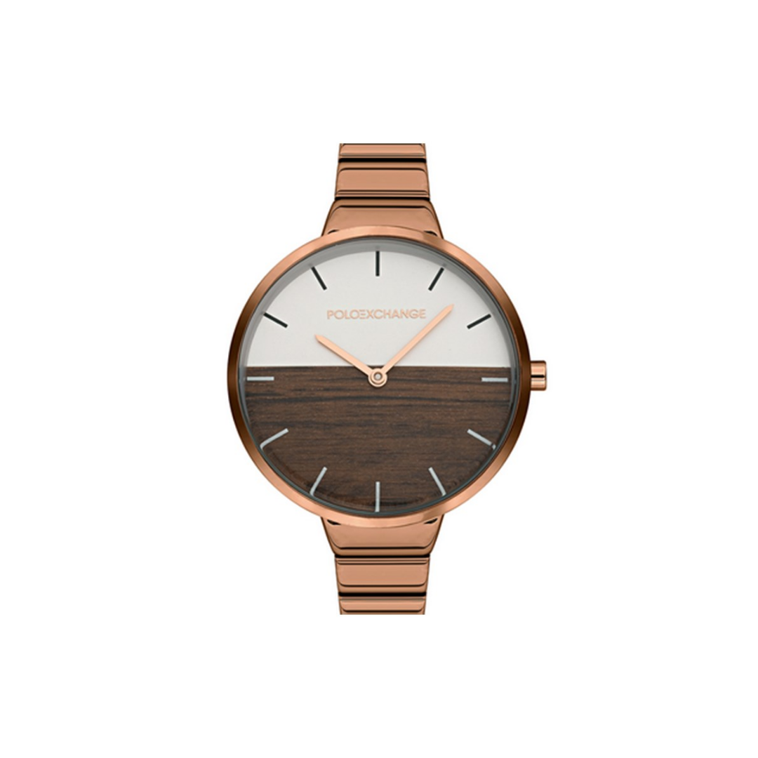 Polo Exchange Rose Gold Tone Brown Dial Watch