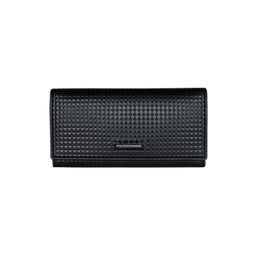 Polo Exchange Pyramid Full Flap Black Leather Wallet