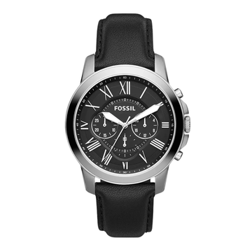 Fossil Grant Chronograph Black LeatHer Watch FS4812