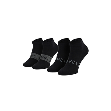 Calvin Klein 2 Pack Sneaker Logo Ribbon Black Socks