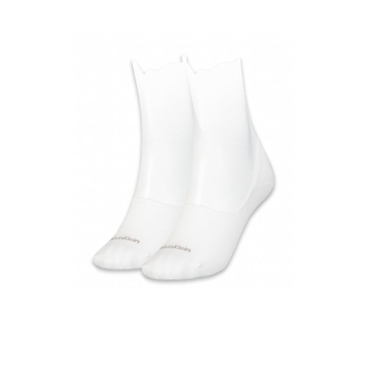 Calvin Klein 2 Pack Footie Mid Cut White Socks