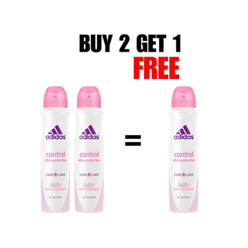 Adidas Women Next Control Act 3 Deodorant , Pack of 2&1 Free