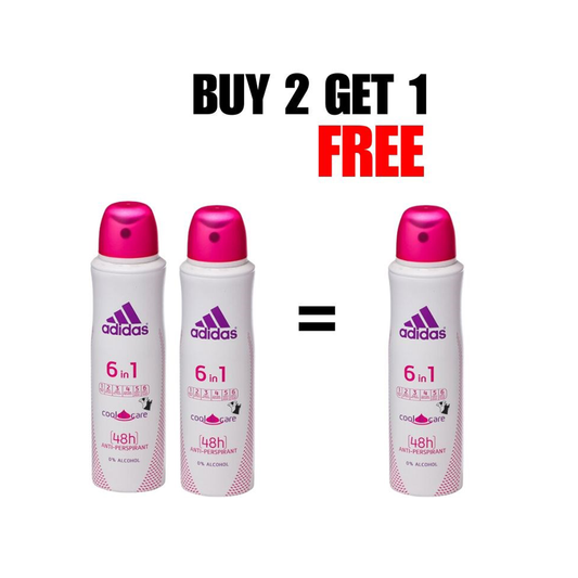 Adidas Women 6In1 Act 3 Deodorant , Pack of 2&1 Free