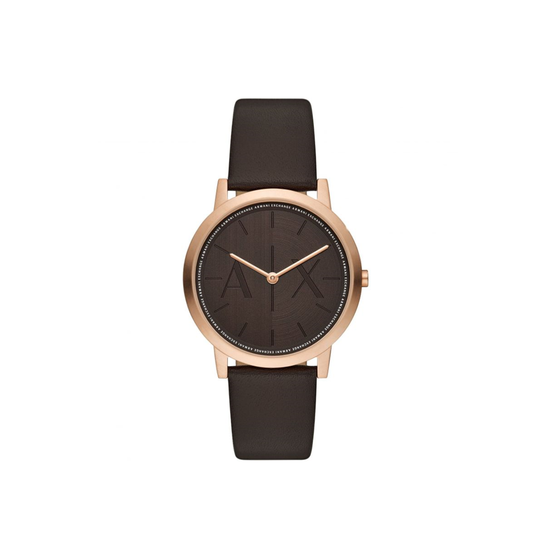 Armani Exchange Brown Leather Watch, AX2873