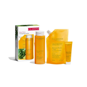 Clarins Coffret Ritual Bain Tonic 200ML+REFIL BAIN 200ML+MINI BAUME HUILE 30ML