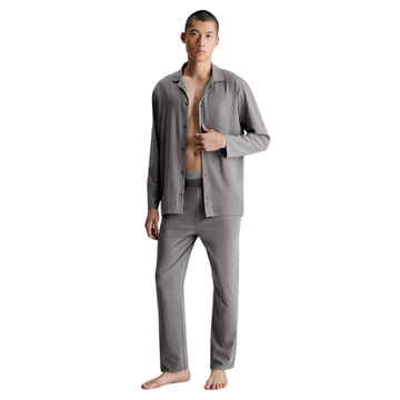 Calvin Klein Sleepwear Set Long Sleeve Grey Button Dowm Shirt