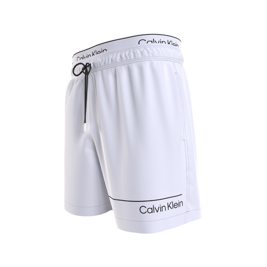 Calvin Klein Double Waistband Swim Shorts White