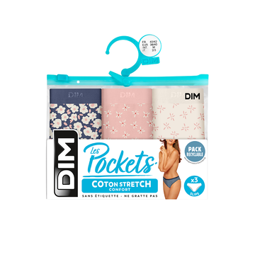 Dim Les Pockets Pack Of 3 Briefs Floral Patterns In Pink