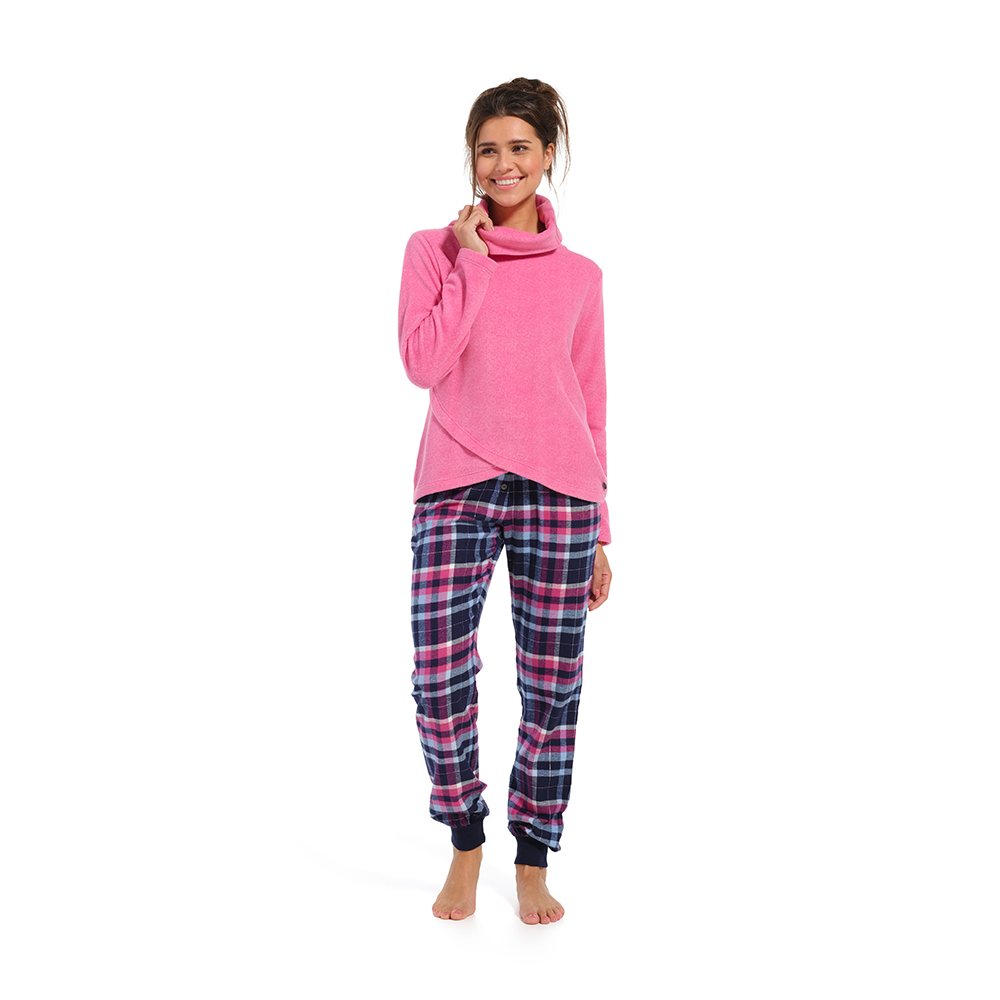 Rebelle Set Pyjama  long trousers with collar  Dark Pink