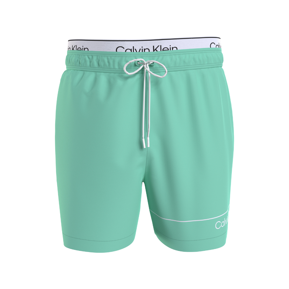 Calvin Klein Double Waistband Swim Shorts Aqua