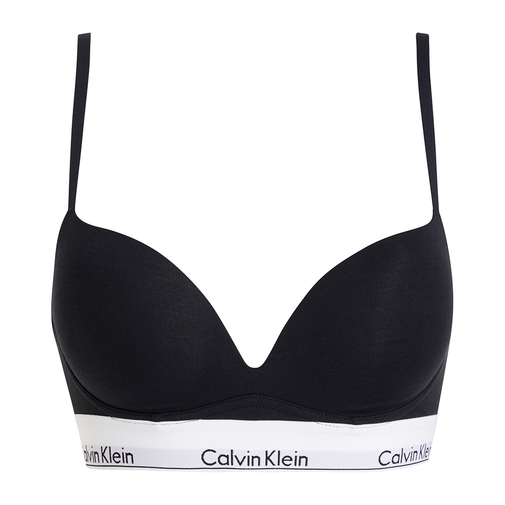 Calvin Klein Icon Cotton Modal Push-Up Plunge Bra Black