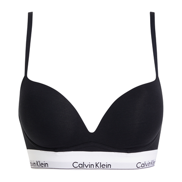 Calvin Klein Icon Cotton Modal Push-Up Plunge Bra Black