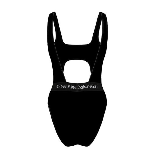 Calvin Klein Women's One-Piece Quick-Drying Fabric Swimsuit Color black slightly reinforced cup