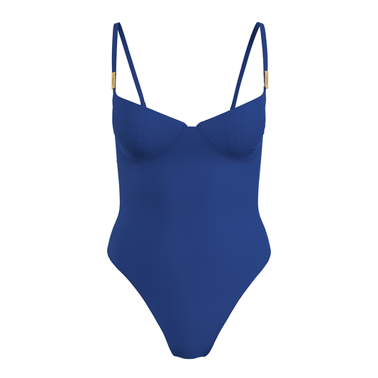 Calvin Klein Adjustable Blue Shoulder Straps Balconette Women's One-Piece Swimsuit