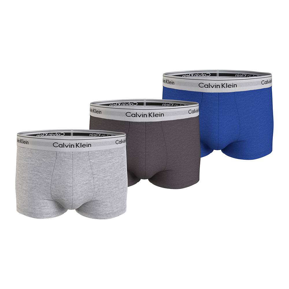 Calvin Klein Modern Cotton 3-Pack Low Rise Trunk Royal Blue/Heather/Anthracite