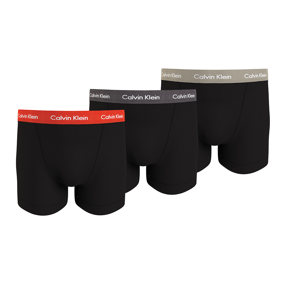 Calvin Klein Cotton Stretch 3-Pack Trunks Orange/Heather/Anthracite