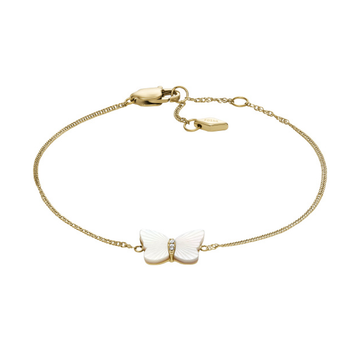 Fossil Sutton Radiant Wings White Mother-of-Pearl Butterfly Chain Bracelet