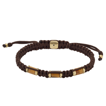 Fossil All Stacked Up Tiger's Eye Station Bracelet