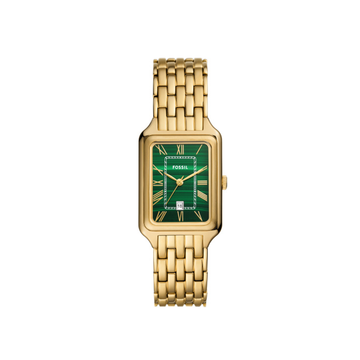Fossil Raquel Three-Hand Date Gold-Tone and Green Dial Stainless Steel Watch