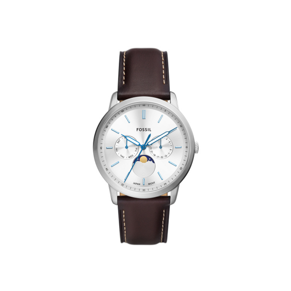 DKNY Neutra Moonphase Multifunction Brown Leather Watch