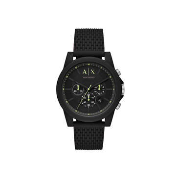 Armani Exchange Chronograph Black Silicone Watch