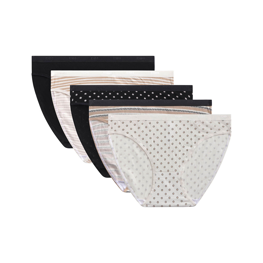 Dim Les Pockets Pack Of 5 Briefs Sahara Patterns In White And Black