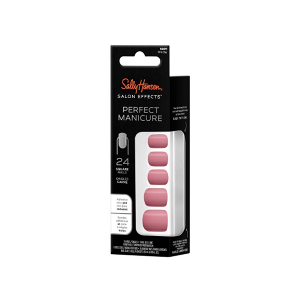 Sally Hansen Salon Effect Perfect Fake Nails Kit Square Pink Clay