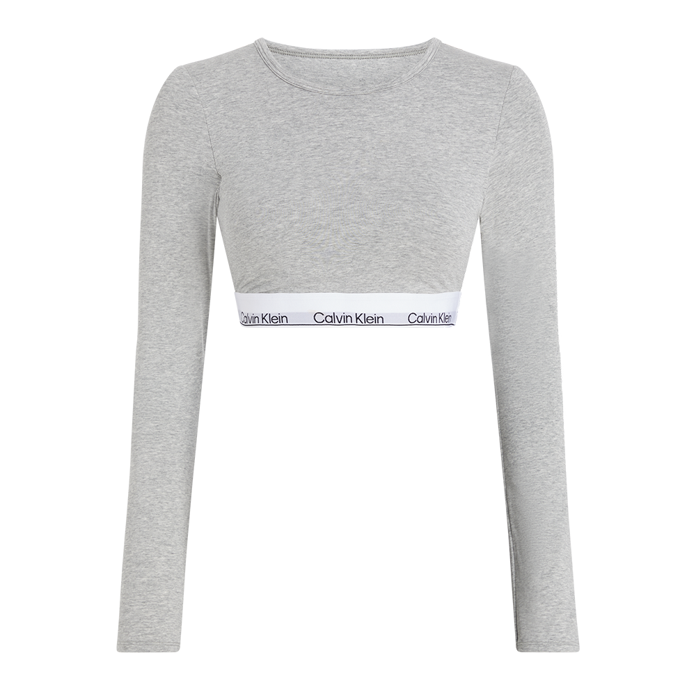 Calvin Klein Icon Cotton Modal Lightly Lined Long Sleeve Bralette Grey
