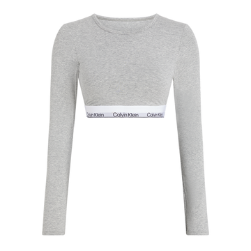 Calvin Klein Icon Cotton Modal Lightly Lined Long Sleeve Bralette Grey
