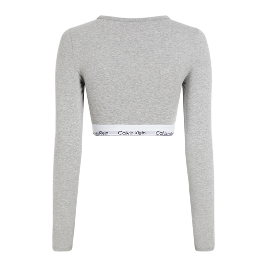Calvin Klein Icon Cotton Modal Lightly Lined Long Sleeve Bralette Grey