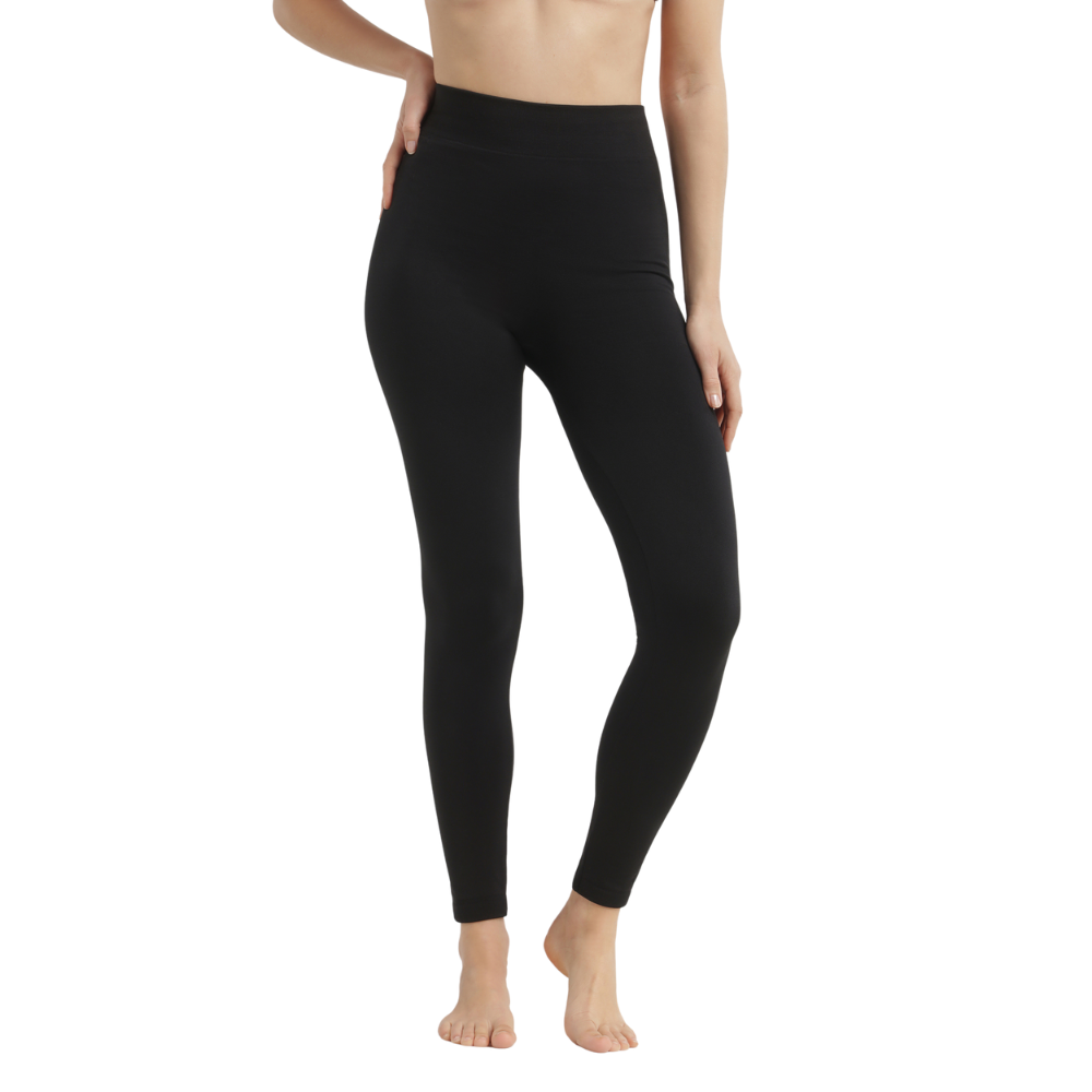 Dim Women's black thermal legging with fleece lining Dim Relax & Go