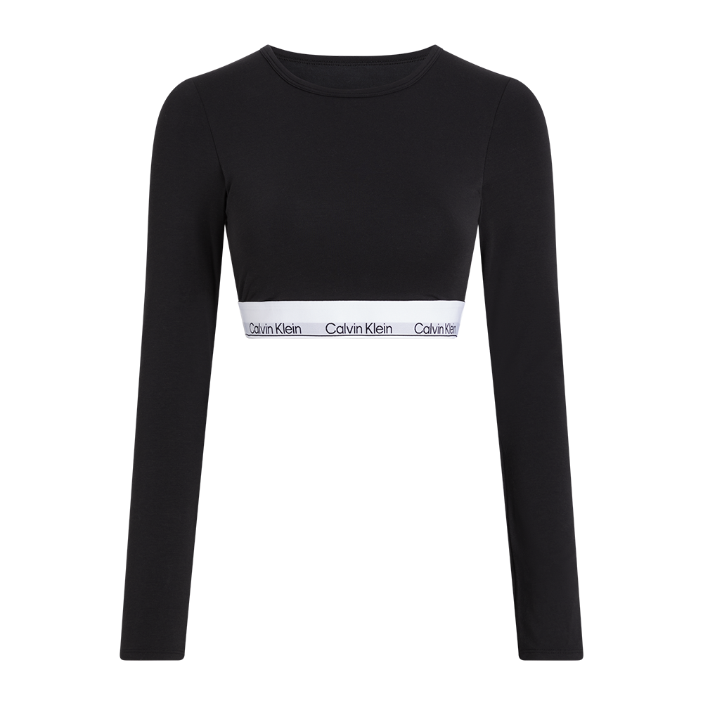 Calvin Klein Icon Cotton Modal Lightly Lined Long Sleeve Bralette Black