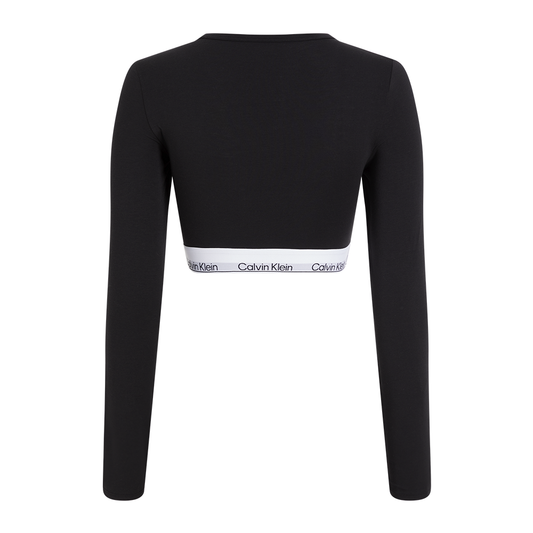 Calvin Klein Icon Cotton Modal Lightly Lined Long Sleeve Bralette Black