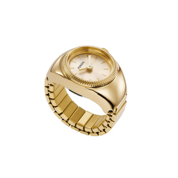 Fossil Watch Ring Two-Hand Gold-Tone Stainless Steel