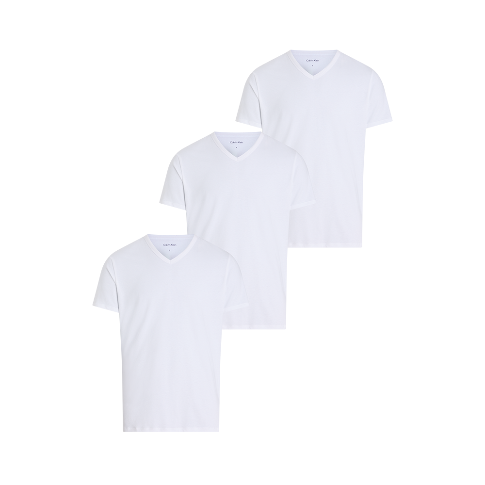 Calvin Klein 3Pack Cotton Stretch V Neck T-Shirt White