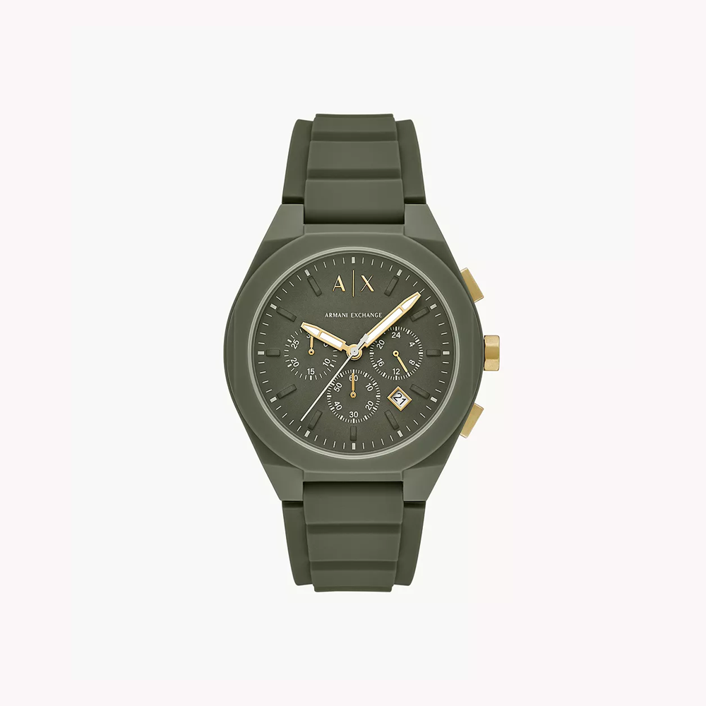 Armani Exchange Chronograph Green Silicone Watch AX4169