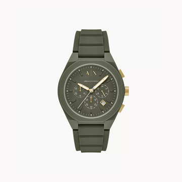 Armani Exchange Chronograph Green Silicone Watch AX4169