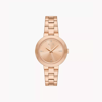 Armani Exchange Two-Hand Rose Gold-Tone Stainless Steel Watch AX5177