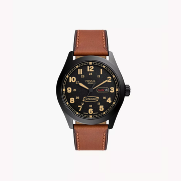 Fossil Defender Solar-Powered Luggage Leather Watch