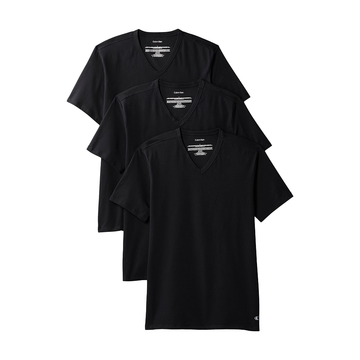 Calvin Klein Icon Cotton Stretch 3-Pack Slim Fit V-Neck T-Shirt Black