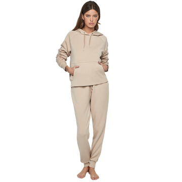 Selmark Loungewear Fleece Sweat Suit Women Beige