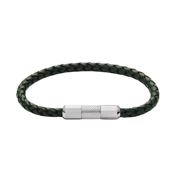 Fossil Machine Knurled Texture Green LeatHer Bracelet JF04919040