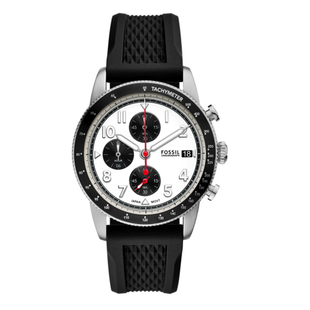 Fossil Sport Tourer Chronograph Black Silicone Watch FS6087